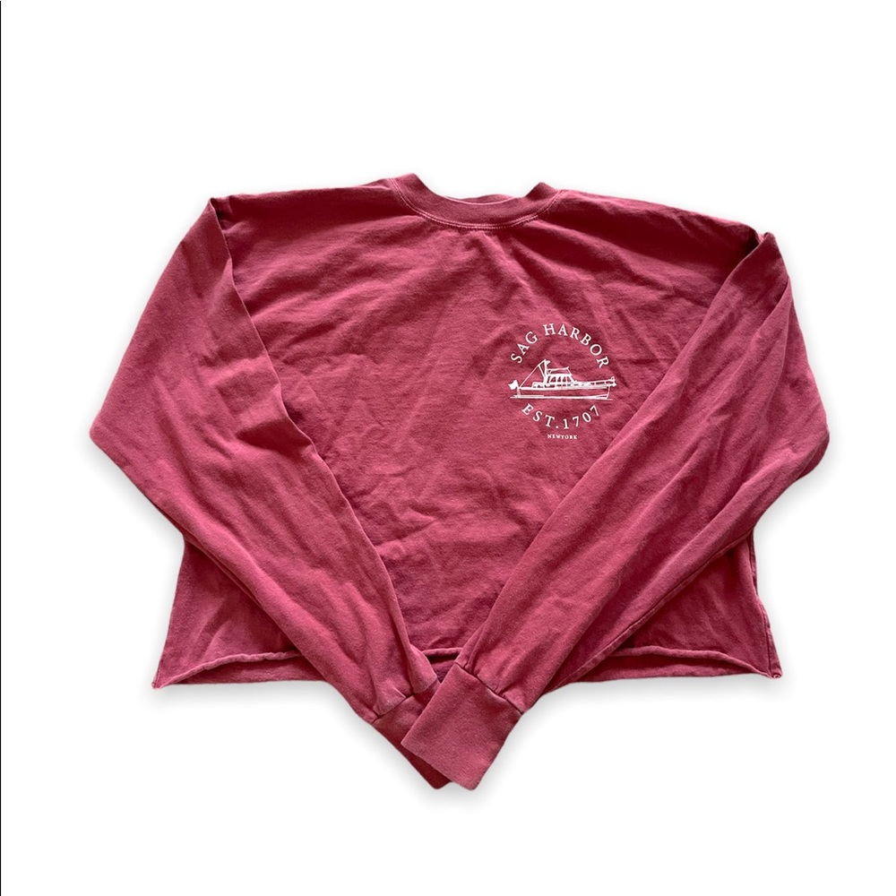 brandy melville/john galt red sag harbor long sleeve tee shirt